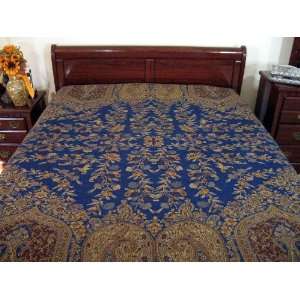  CHAMAN INDIAN CASHMERE WOOL BEDSPREAD BEDDING THROW: Home 