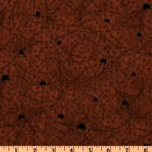  44 Wide Happy Haunters Spiderwebs Rust Fabric By The 