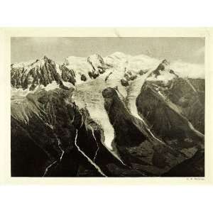 1907 Print Swiss Alps Mont Blanc Chamonix France Haute Savoie Mountain 