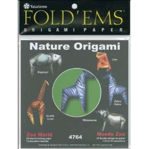  Fold Ems Zoo World Origami Paper, 24 Pack Everything 