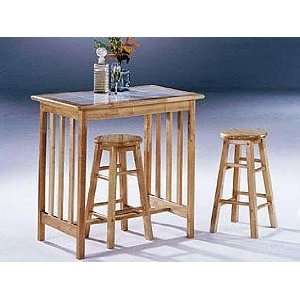   Furniture Tile Top Breakfast Table 3 piece 02140N Set: Home & Kitchen