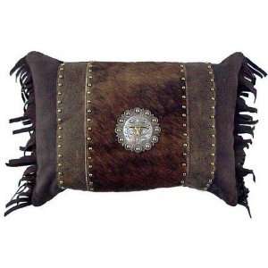  Brown Cowhide Long Horn Steer Pillow: Home & Kitchen