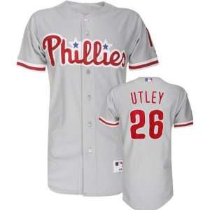   Utley Grey Majestic MLB Road Authentic Philadelphia Phillies Jersey