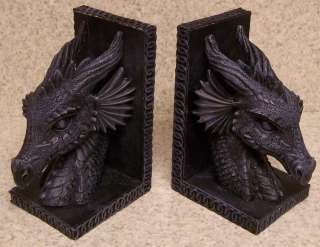 Bookends Pair of Celtic Dragon Heads Book Ends NIB  