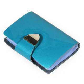   26 Slots Glossy Real Genuine Leather ID Credit Card Case Holder CH03