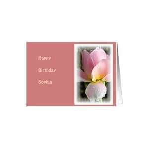  Birthday for Sophia, Rosie Pink with Rose Card Health 