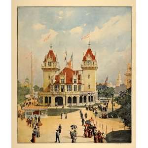  1893 Chicago Worlds Fair Indiana State Building Print 