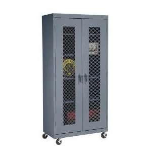  Expanded Metal Mobile Cabinet 36x24x78 Charcoal Office 