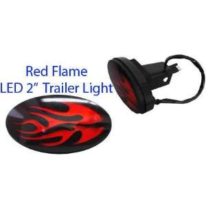  Red Flame 2 LED Trailer Hauler Brake Tail Light: Sports 