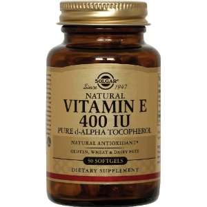  Solgar   Natural Vitamin E, 400 IU, 50 softgels Health 