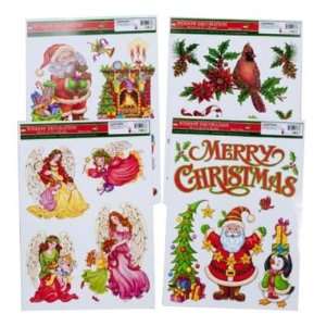 Christmas Glitter Window Clings Case Pack 144   739401:  