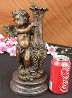Vintage Bronze Putti Cherub Figure Sculpture By Moreau Mythical Angel 