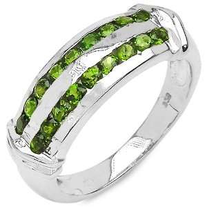    0.80 Carat Genuine Chrome Diopside Sterling Silver Ring: Jewelry