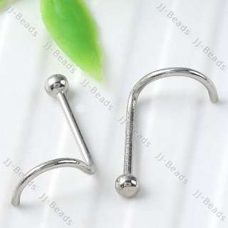 10pc 2mm Silver Tone Ball Nose Screw Stud Ring Stainless Steel 