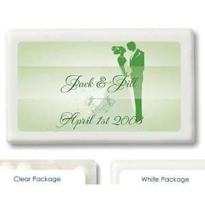 Baby Keepsake: Green Kissing Bride and Groom Design Personalized Mint 