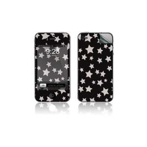  iPhone 4 Smart Touch Skin   Black/Silver Stars: Cell 