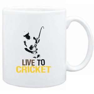 Mug White  LIVE TO Cricket  Sports 