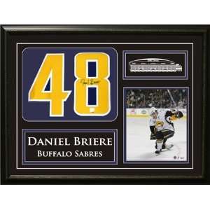  Daniel Briere Signed Number Sabres W/Etching Everything 