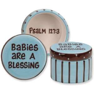  Babies Are a Blessing Keepsake Box, Blue Baby