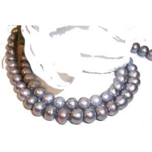  Fresh Water Silver Button Pearls 6 8mm 16 Strand Arts 