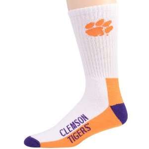 Clemson Tigers Youth Tri Color Team Logo Tall Socks:  