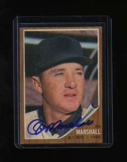 1962 Topps #337 JIM MARSHALL Card SIGNED New York Mets Baseball 