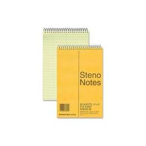  Steno Book, Gregg Ruled, 16lb., 80 Sheets, 6x9,Green 