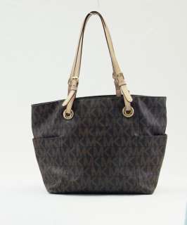 Michael Kors NEW Brown MK LOGO Signature Tote Handbag Bag Retail $178 