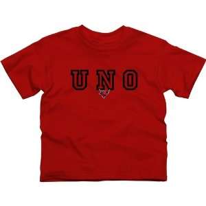   Omaha Mavericks Youth Wordmark Logo T Shirt   Crimson Sports