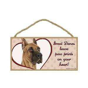  Great Dane   leave paw prints on your heart Door Sign 5 