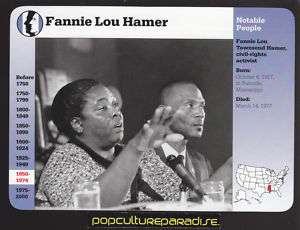 FANNIE LOU HAMER Civil Rights 1997 GROLIER PICTURE CARD  