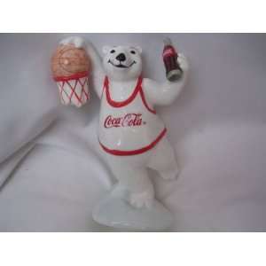  Coca Cola Polar Bear Basketball Figurine 1995 Collectible 