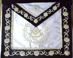 HAND EMBROIDED MASONIC PAST MASTER APRON DAX 07 NEW EDITION  