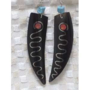    Handmade Earrings From Horns, Made in Ecuador 