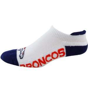  Denver Broncos White Navy Blue Runners Ankle Socks