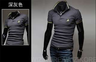 Stylish Mens T Shirt Slim POLO TOP Casual Short Sleeve Shirts US XS L 