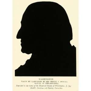  1938 Print George Washington President Silhouette Portrait 
