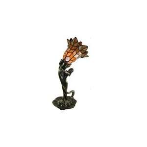  Mermaid, Amber Tiffany Style Table Lamp 1660: Home 