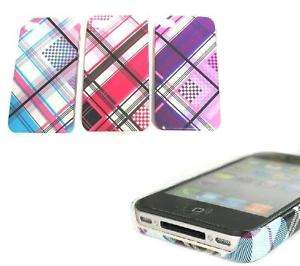 Plaid Fabric Coated Hard Case for Iphone 4S / iphone 4  
