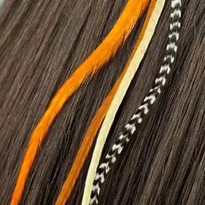 Fine Featherheads Shorties, Orange   Natural Feather Hair Extension (1 