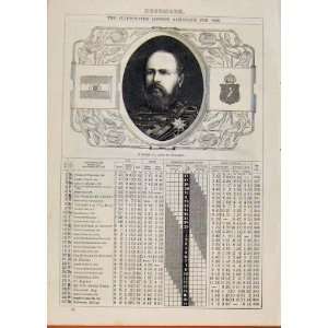   1868 William King Holland December Events Diary Print