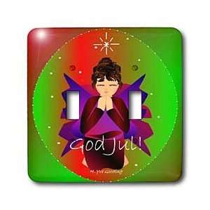   God Jul Christmas Text   Light Switch Covers   double toggle switch