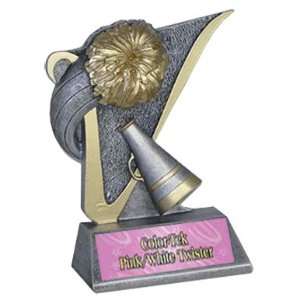 Custom Cheer leading Victory Resin Trophies PINK/WHITE TWISTER 