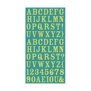 Cosmo Cricket Ready Set Chip Letter Stickers Lime Ricky; 3 Items/Order 