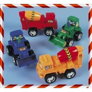  12 Pc Friction Construction Vehicle Set  bright primary 