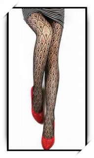 Lace Pattern Feather Fishnet Tights Pantyhose y27 black  