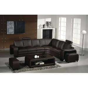 Vig Furniture Ev 3330   Modern Espresso Leather Sectional Sofa  