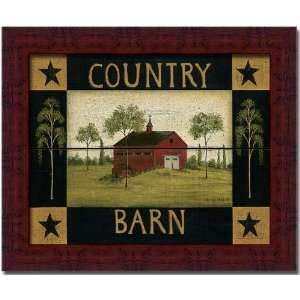  Country Barn Salt Box Primitive Folk Art Sign Framed