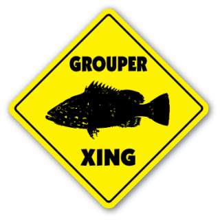 GROUPER CROSSING Sign xing florida offshore fishing fisherman lures 