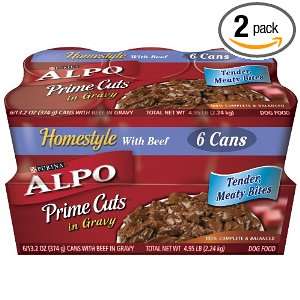 Purina Alpo Prime Cuts Beef Canned Dog Food, 4.95 pounds, 6 Count Cans 